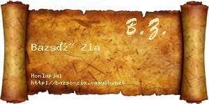 Bazsó Zia névjegykártya